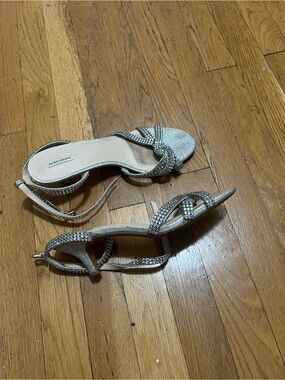 Alex Marie Sparkling Silver Strappy Heels